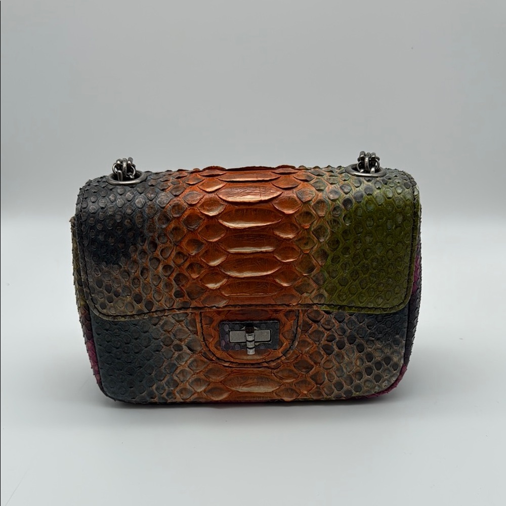 Elegant Multicolor Python Crossbody Bag - image 1